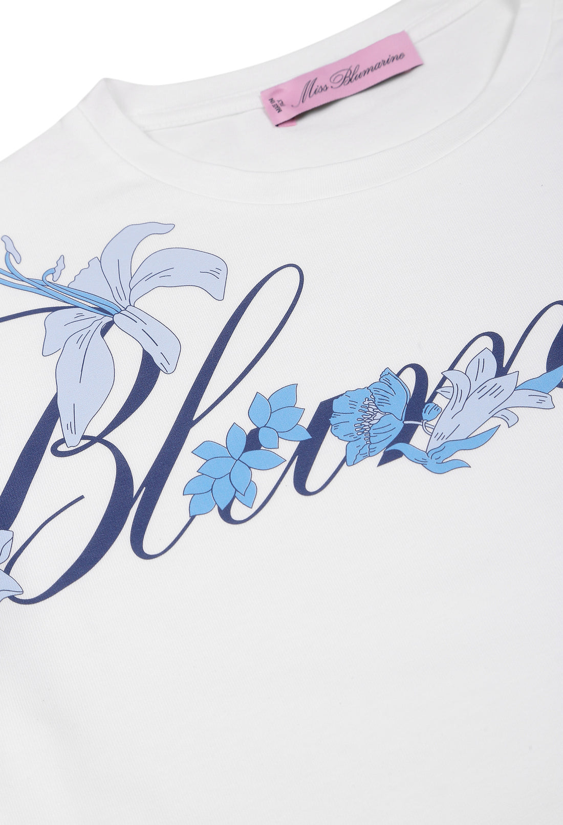 Koszulka biała z kwiatami MISS BLUMARINE 123 063J50 123/91c