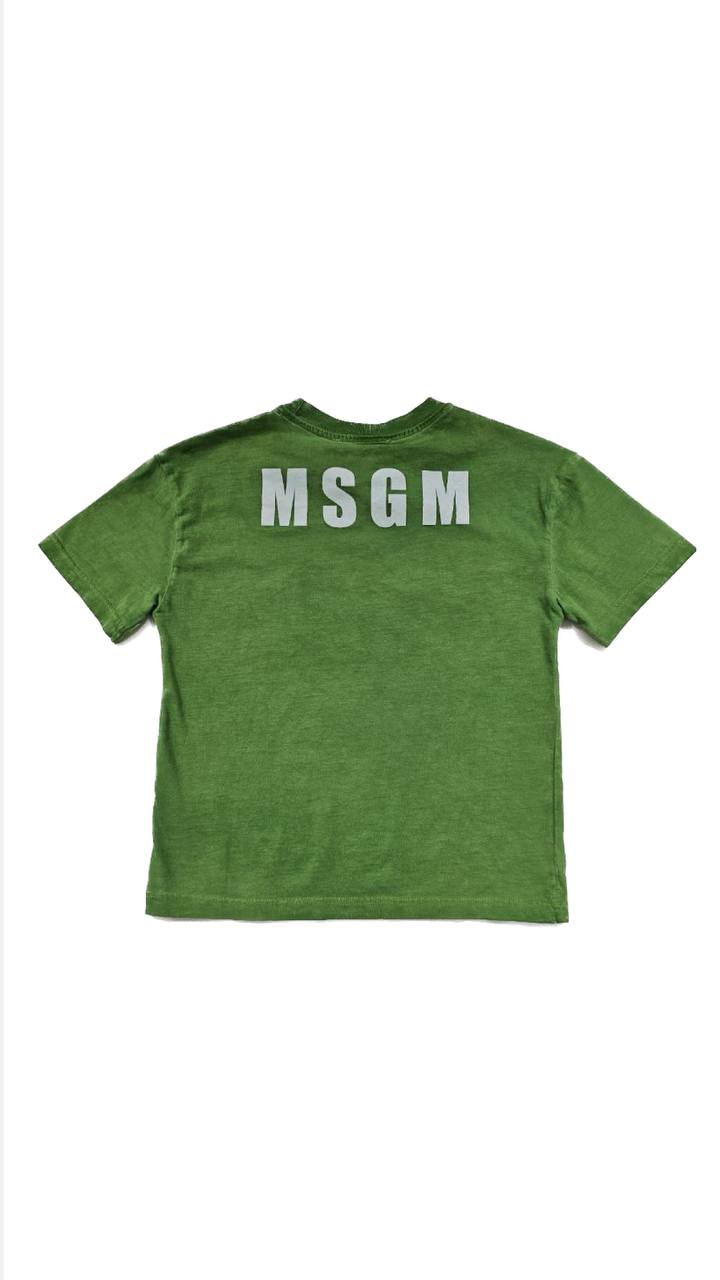 T-shirt materiał zielony mieszany MSGM 123 9551 123/94c