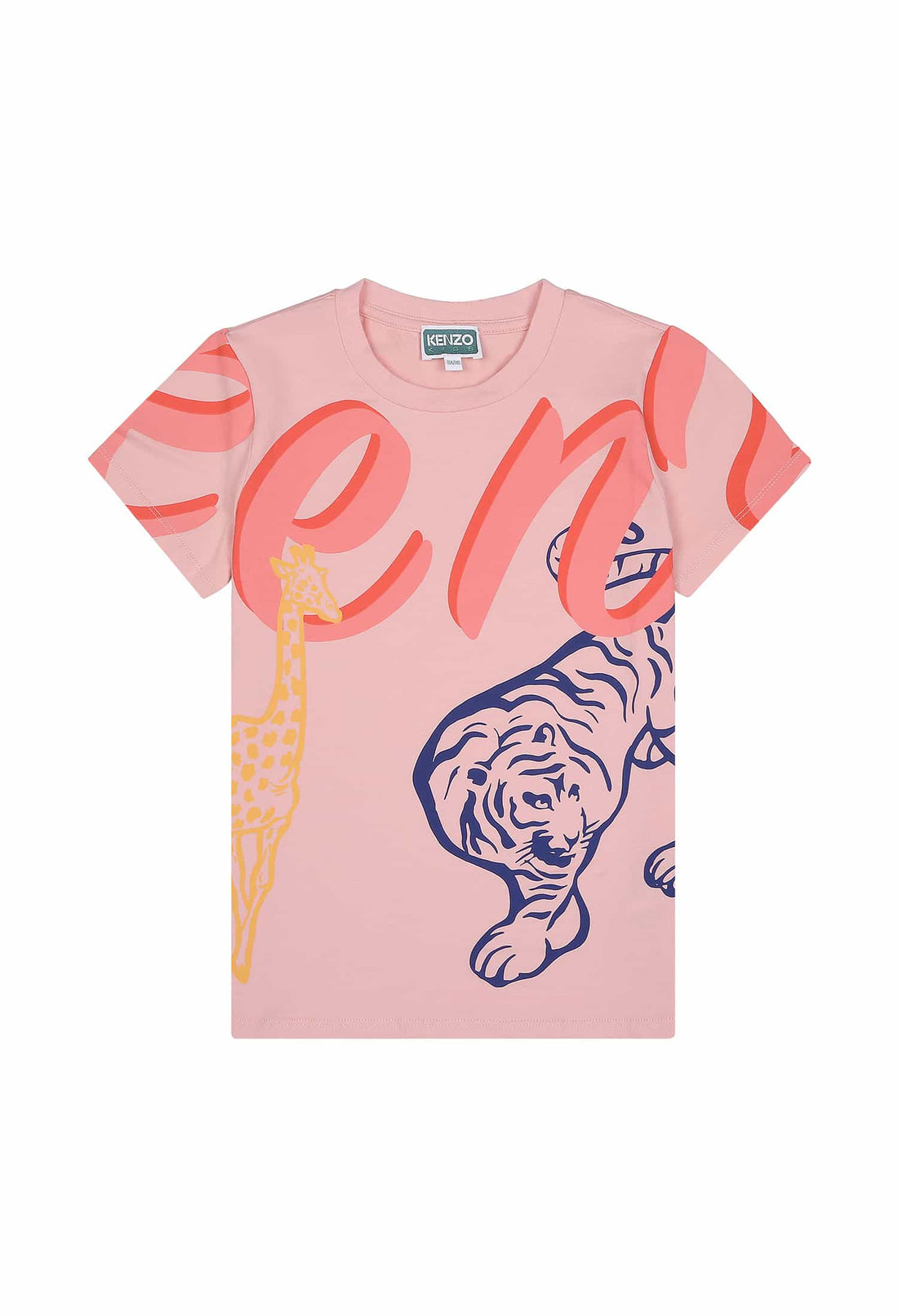 KENZO ;Koszulka różowa z nadrukiem Kenzo KENZO KIDS 123 K15615 123/9Rc