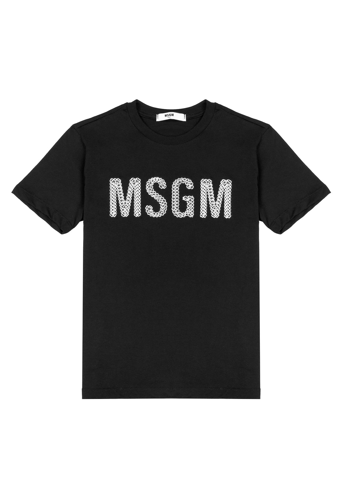 T-shirt materiał czarny łączony MSGM 123 9580 123/92c